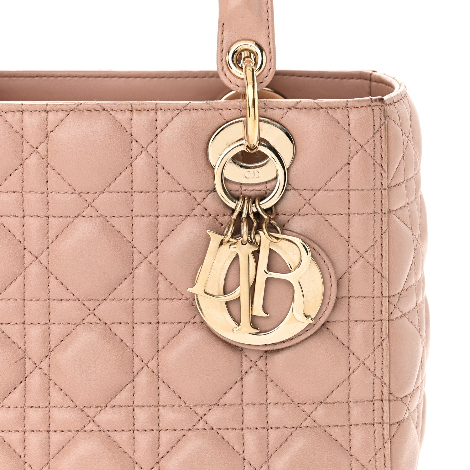 Christian Dior Lambskin Cannage Medium Lady Dior Light Pink 7 of 11
