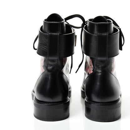 Louis Vuitton Calfskin Wonderland Ranger Flowers Boots 39.5 Black 7 of 9