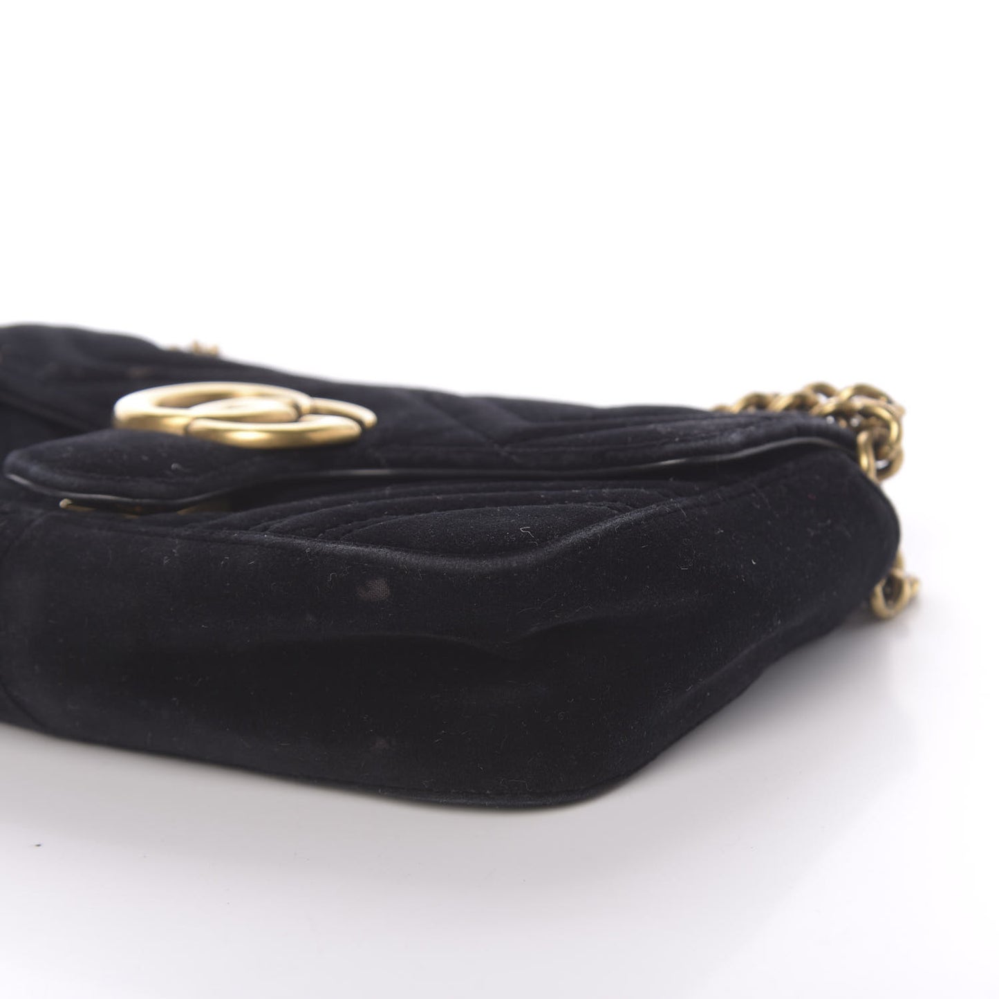 Velvet Matelasse Mini GG Marmont Shoulder Bag Black