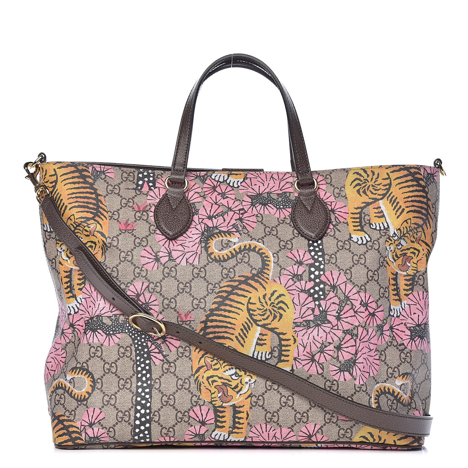 Gucci Soft GG Supreme Monogram Bengal Medium Crossbody Tote Beige Pink 1 of 10