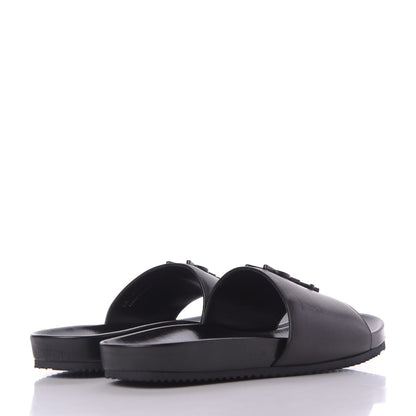 Saint Laurent Lambskin Joan Slide Sandals Black 4 of 10