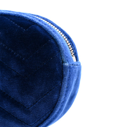 Gucci Velvet Matelasse GG Marmont Belt Bag 85 34 Cobalt Blue 13 of 15