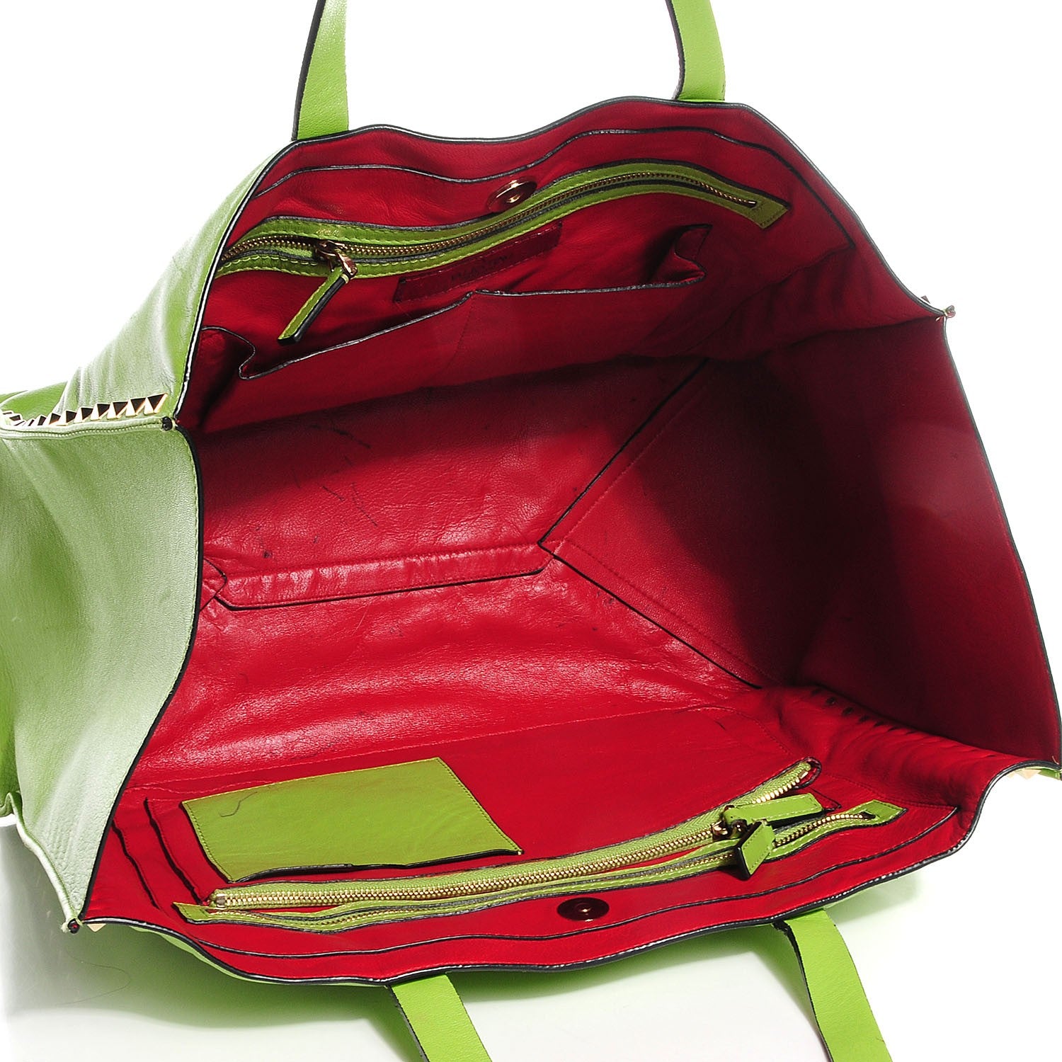 Valentino Garavani Nappa Medium Rockstud Soft Tote Pop Apple 5 of 7