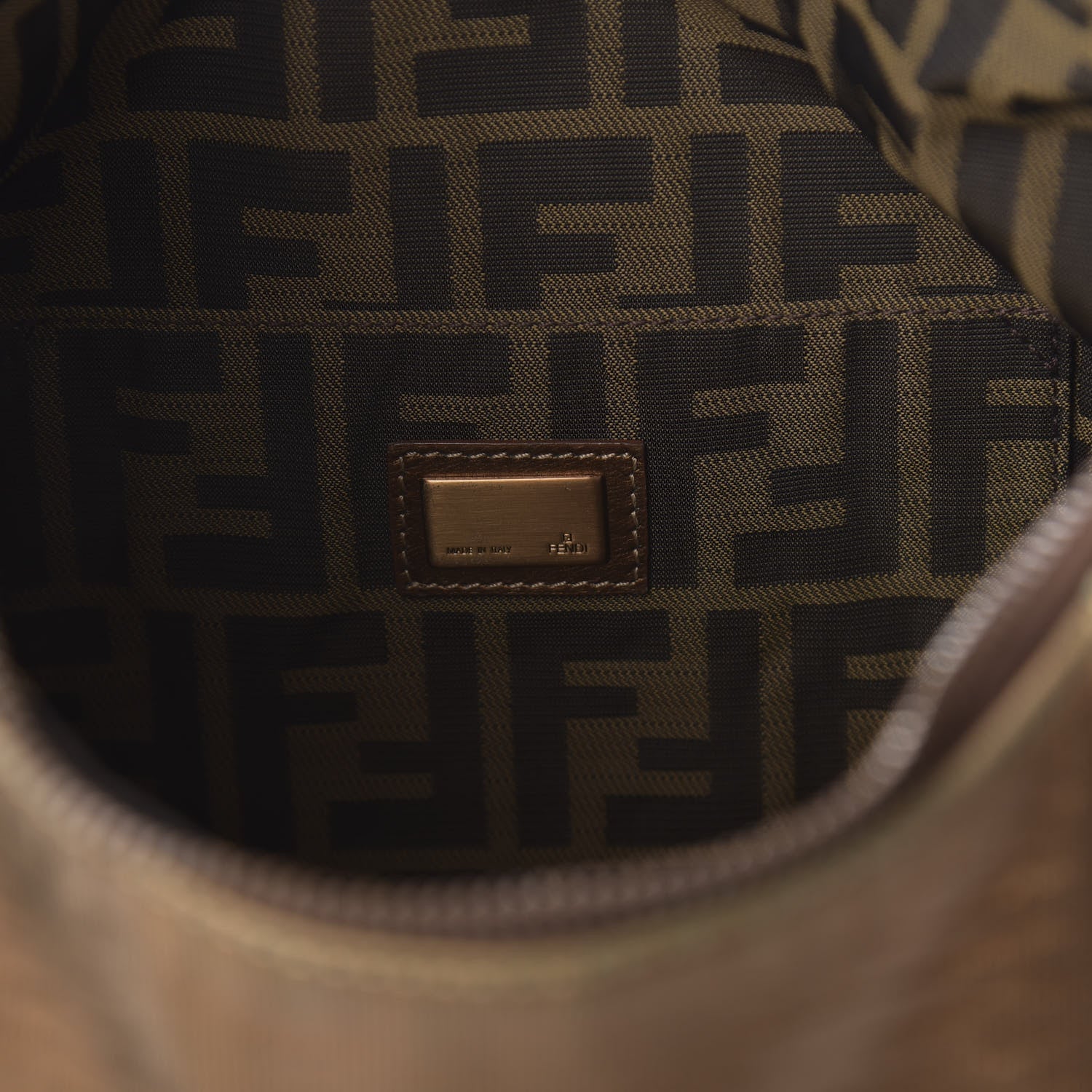 Fendi Nappa Fortuny Hologram Spy Hobo Bag Tobacco Oro Ambrato 8 of 14