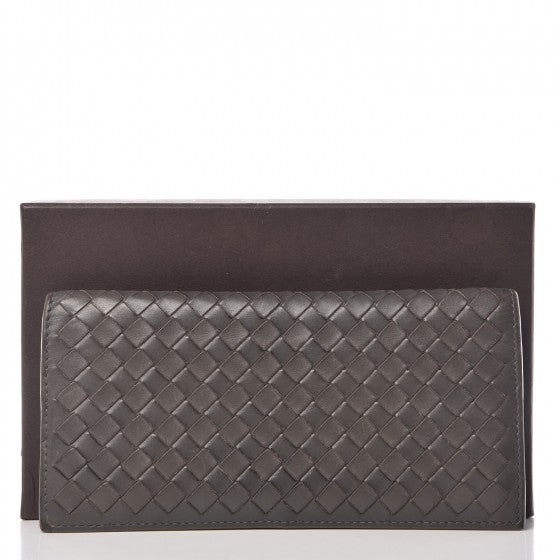 Intrecciato Continental Wallet Grey