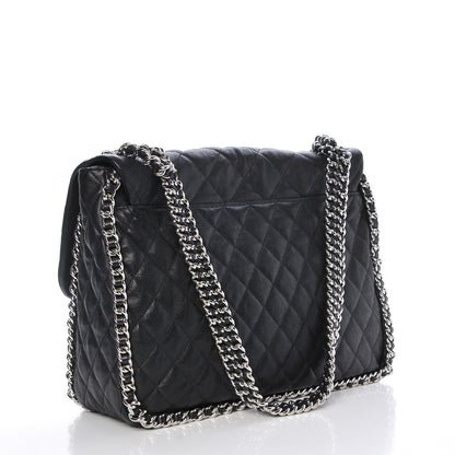Chanel Washed Lambskin Quilted Maxi Chain Around Flap Black 3 of 9