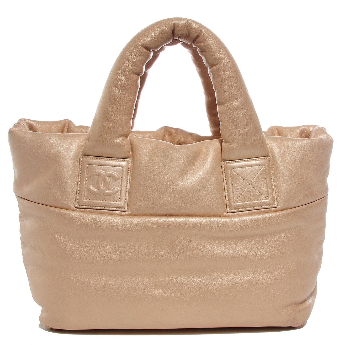 Lambskin Small Coco Cocoon Reversible Tote Light Gold