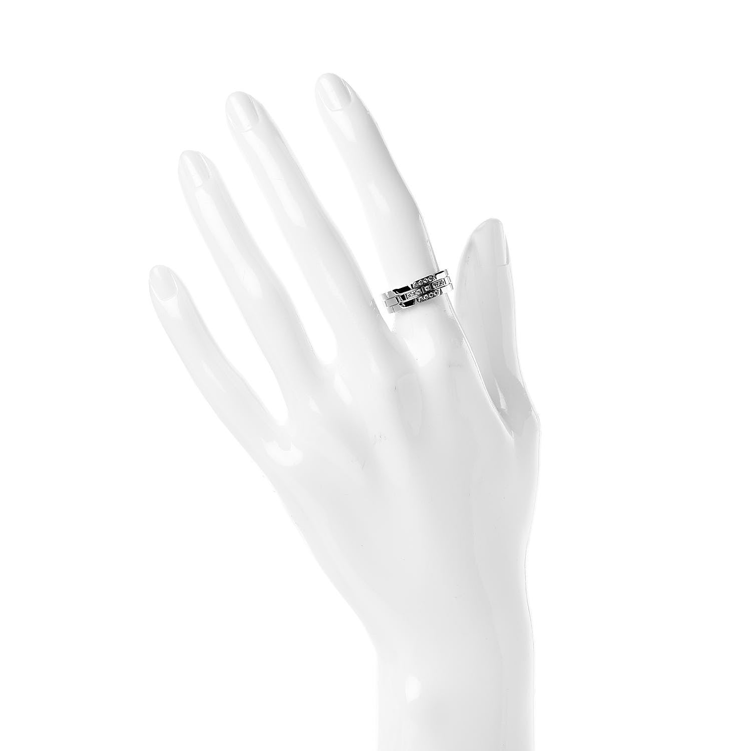 Cartier 18K White Gold Diamond Tank Francaise Band Ring 50 5.25 2 of 4
