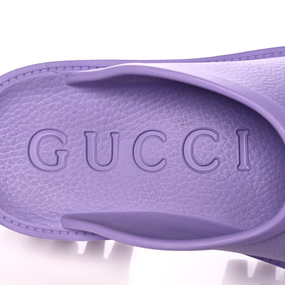 Gucci Rubber GG Monogram Perforated Elea Platform 55mm Lug Sole Sandals 40 Lapis 7 of 11