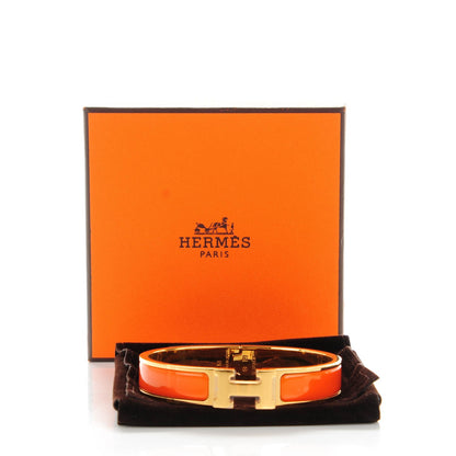 Hermes Enamel Narrow Clic Clac H Bracelet PM Orange 6 of 6