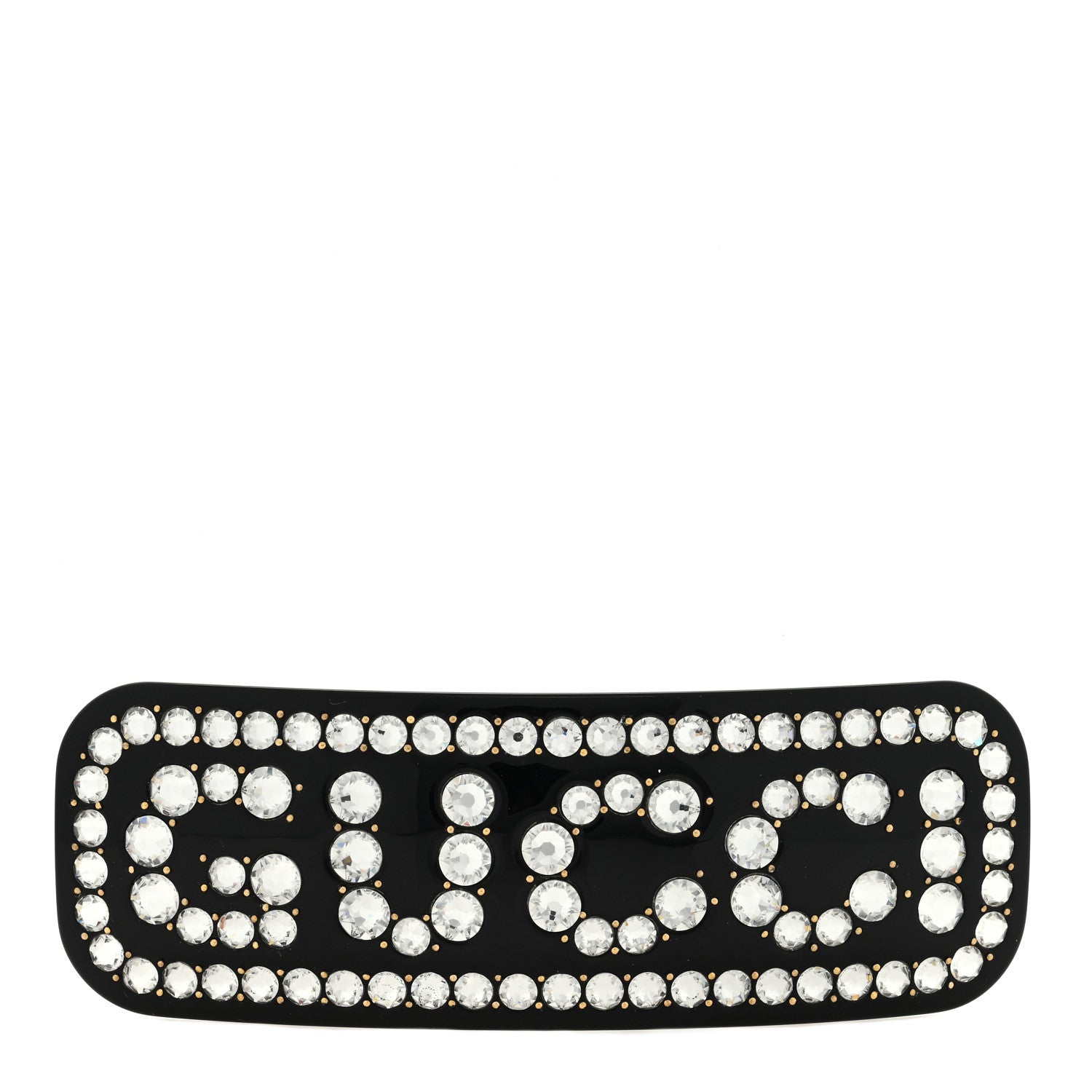 Gucci Resin Crystal Single Hair Barrette Black 1 of 3