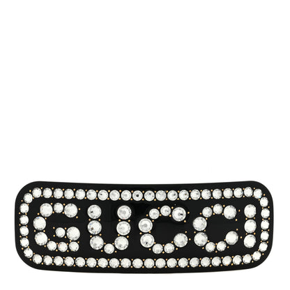 Gucci Resin Crystal Single Hair Barrette Black 1 of 3