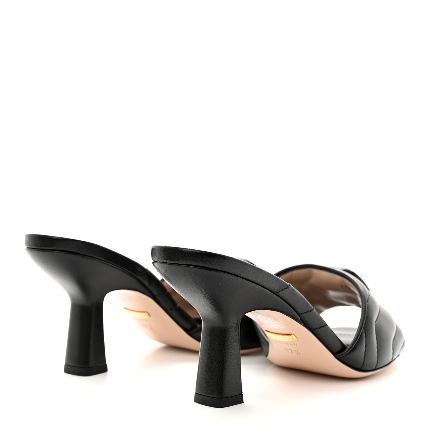 Nappa Matelasse Monochrome GG Marmont 75mm Slide Sandals 37.5 Black
