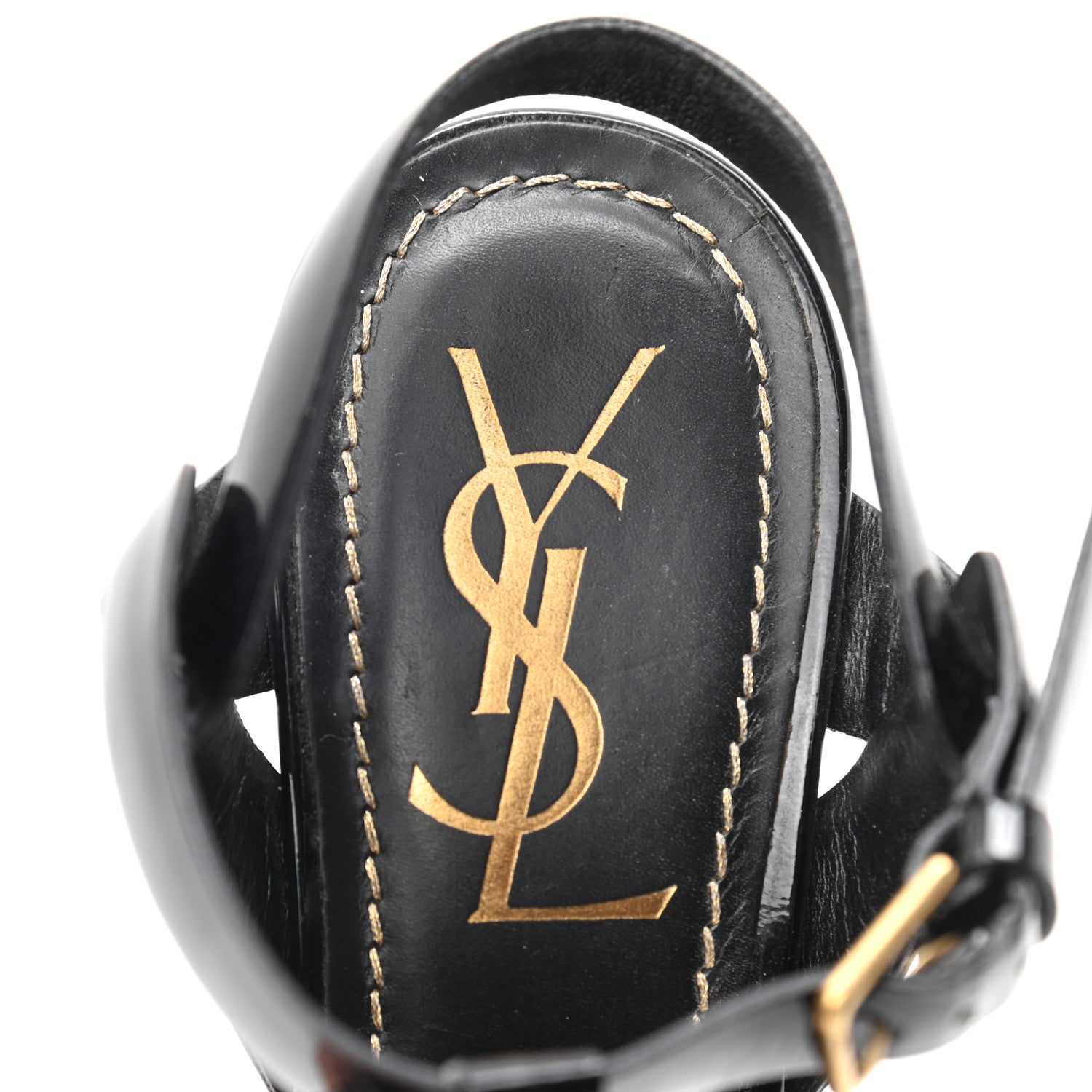 Saint Laurent Patent Tribute 105 Platform Sandals 37 Black 7 of 10