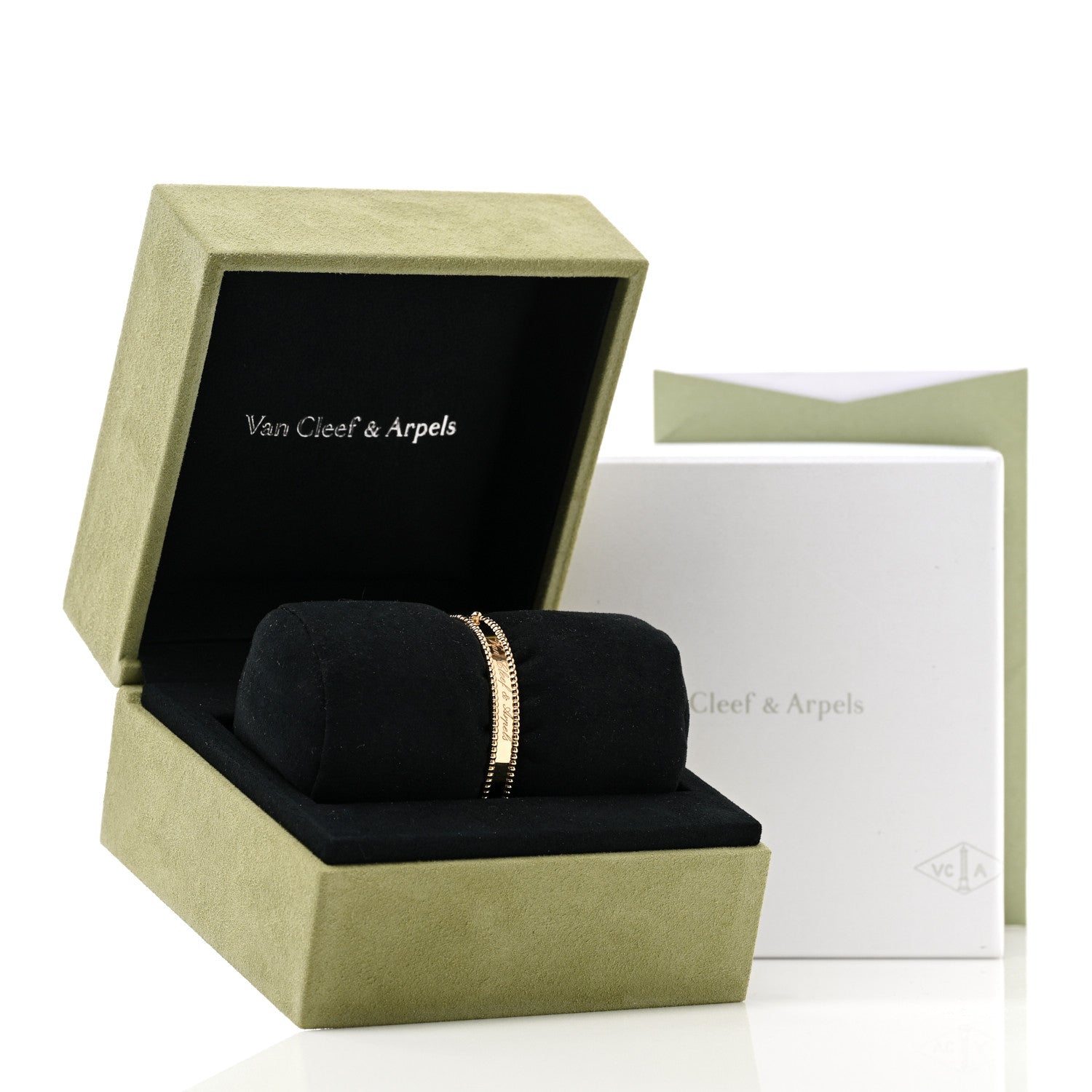 Van Cleef & Arpels 18K Yellow Gold Perlee Signature Bangle Bracelet XS 4 of 4