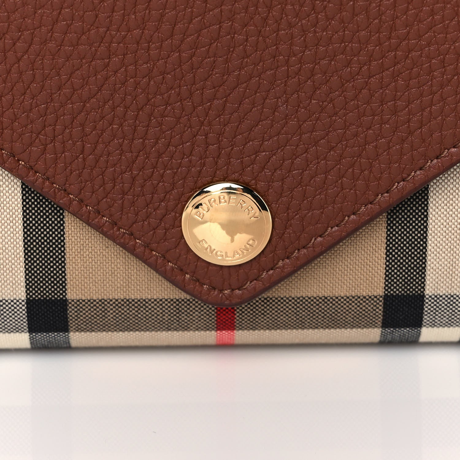 Burberry Vintage Check Grainy Calfskin Hanna Crossbody Tan 9 of 9