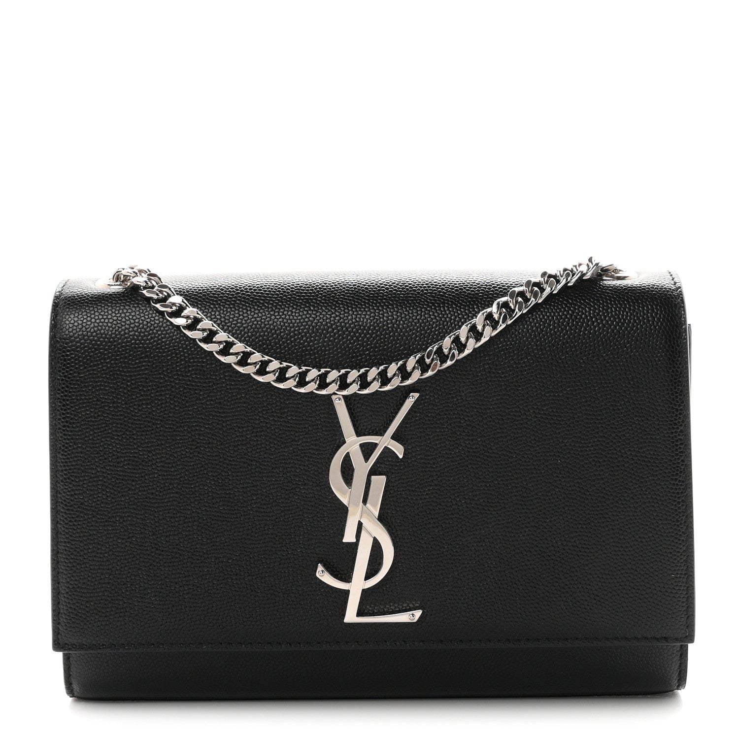 Saint Laurent Grain De Poudre Small Classic Monogram Kate Satchel Black 1 of 11