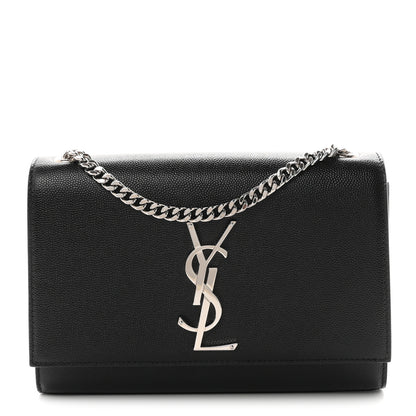 Saint Laurent Grain De Poudre Small Classic Monogram Kate Satchel Black 1 of 11