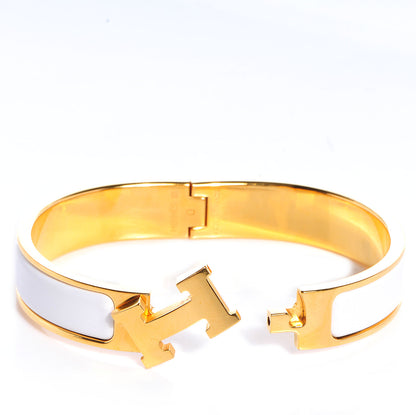 Hermes Enamel Narrow Clic Clac H Bracelet PM White 4 of 5