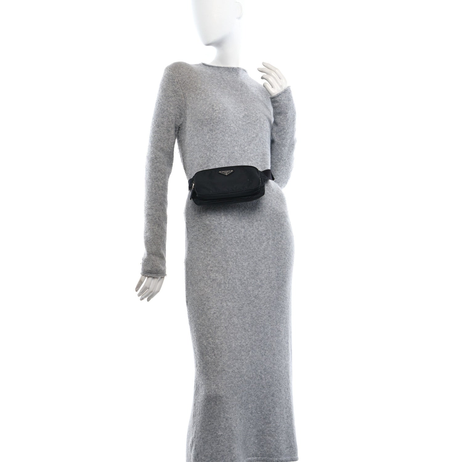 Prada Re-Nylon Saffiano Belt Bag Black 2 of 14