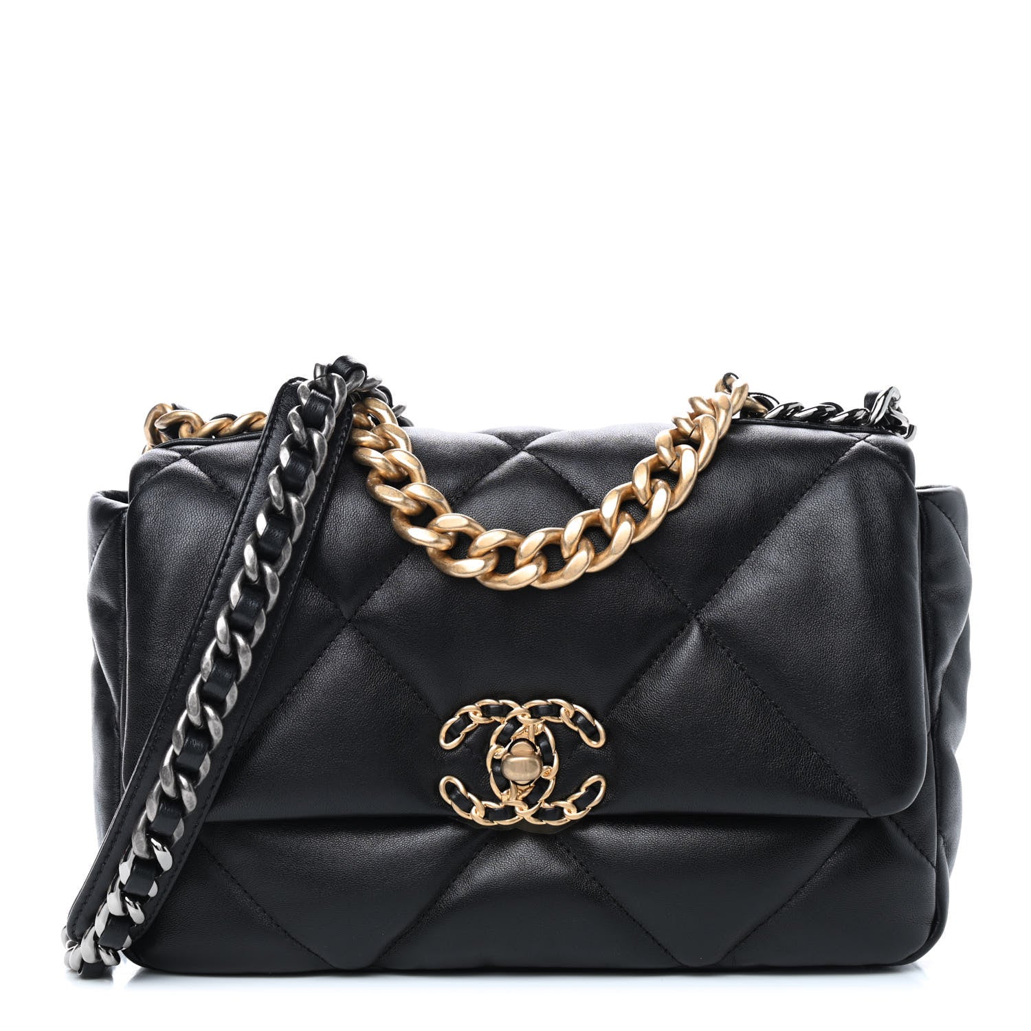 Chanel Goatskin Quilted Medium Chanel 19 Flap Black 1 of 9