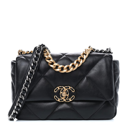 Chanel Goatskin Quilted Medium Chanel 19 Flap Black 1 of 9