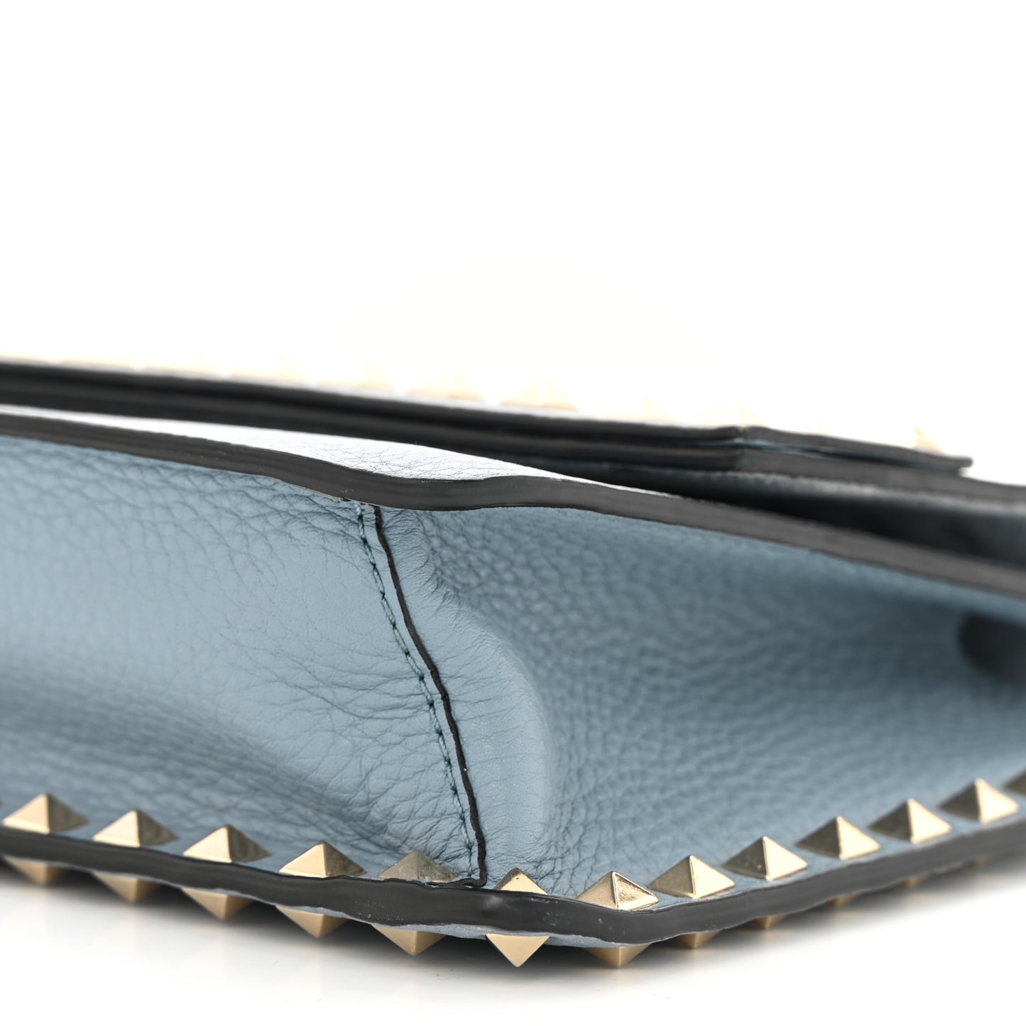 Grained Calfskin Small Rockstud Flap Crossbody Bag Niagara
