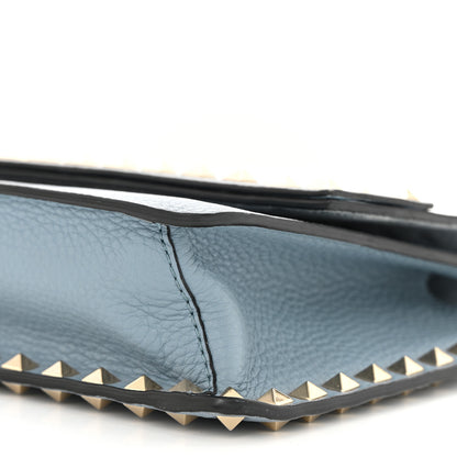 Valentino Garavani Grained Calfskin Small Rockstud Flap Crossbody Bag Niagara 9 of 12