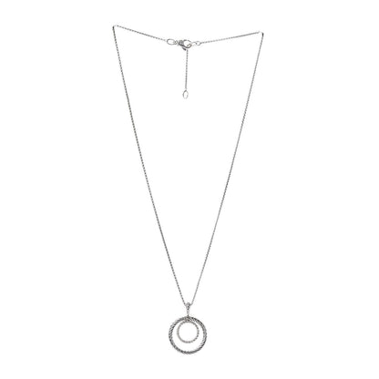 David Yurman Sterling Silver Diamond Mobile Circle Pendant Necklace 3 of 5