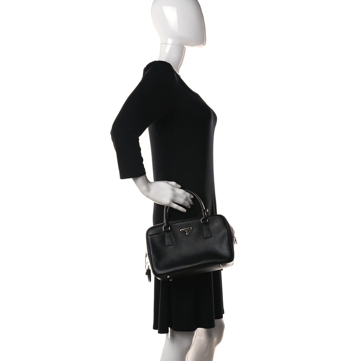 Saffiano Lux Petite Bowler Black