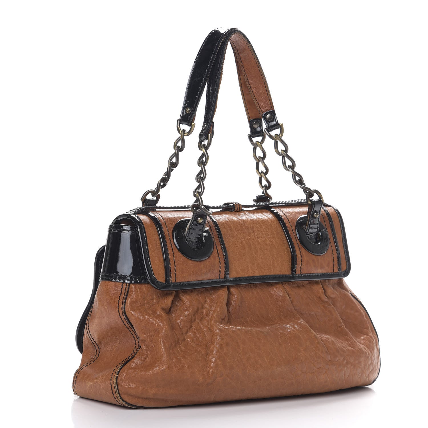 Fendi Nappa Patent B Bag Osso Black 2 of 12