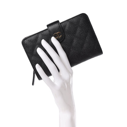 Chanel Caviar Quilted Zipped Pocket Wallet Black 2 of 9