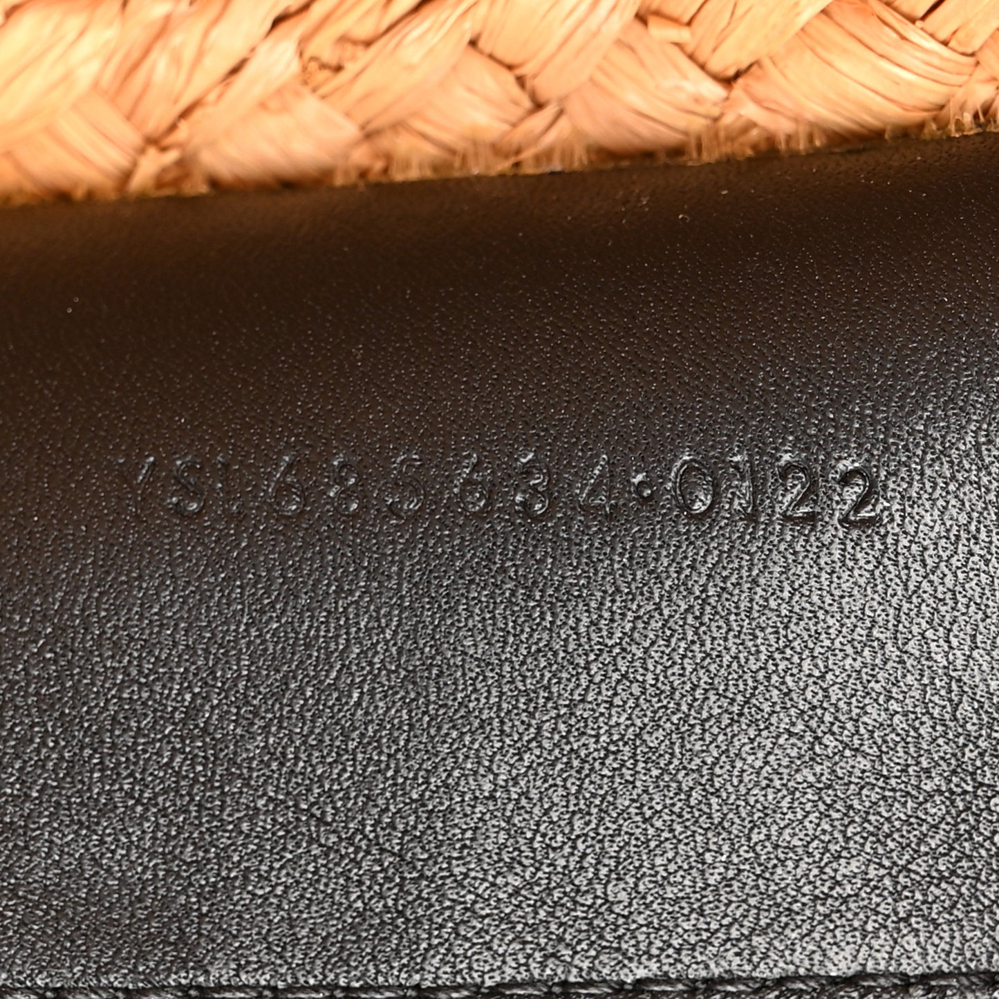 Raffia Calfskin Caged Tote Naturale Black