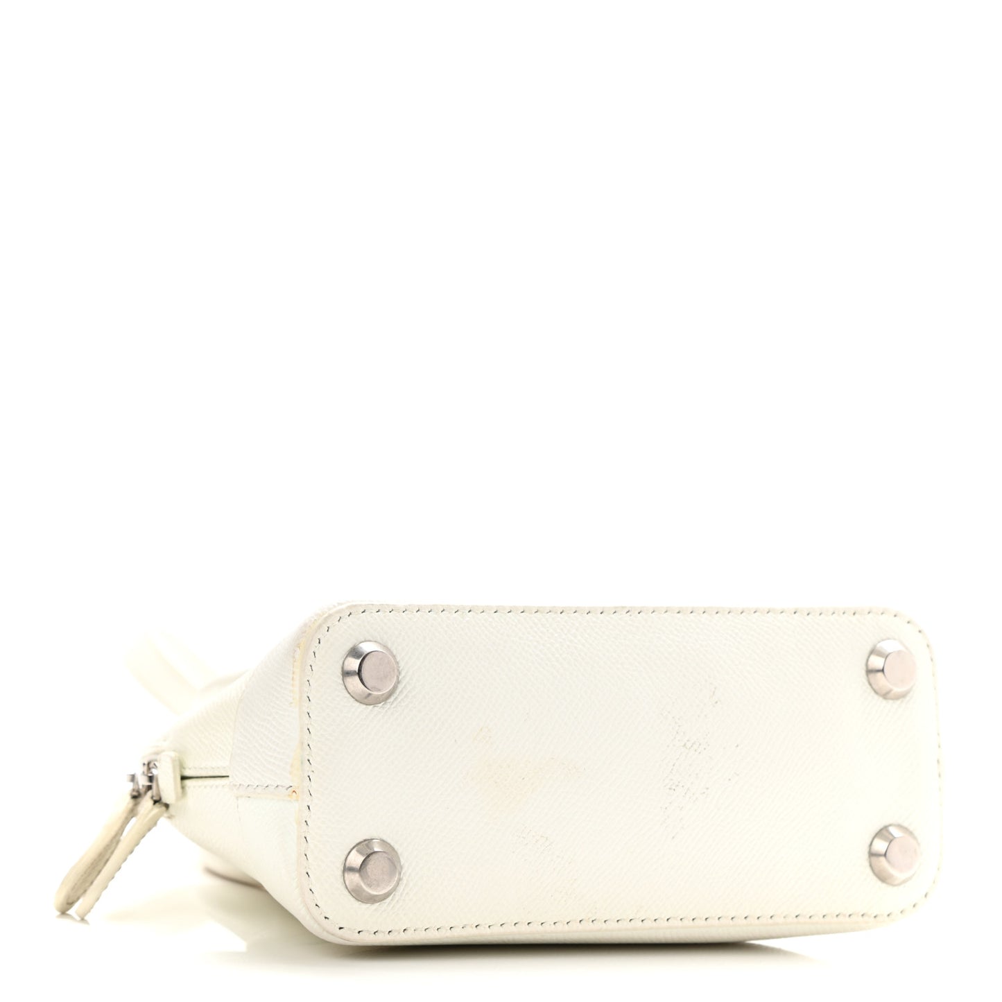 Grained Calfskin XXS Ville Top Handle Bag White Black