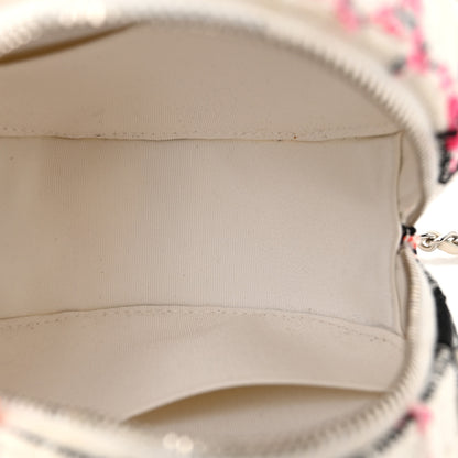 Chanel Tweed Quilted Round Clutch With Chain Black White Multicolor 5 of 10