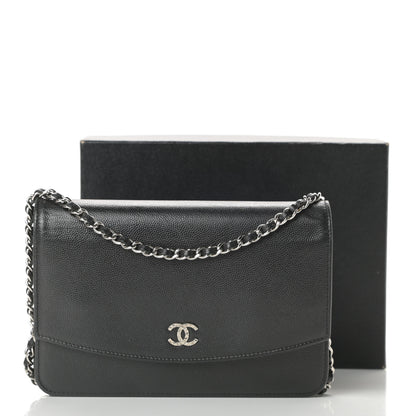 Chanel Caviar Sevruga Wallet On Chain WOC Black 14 of 14