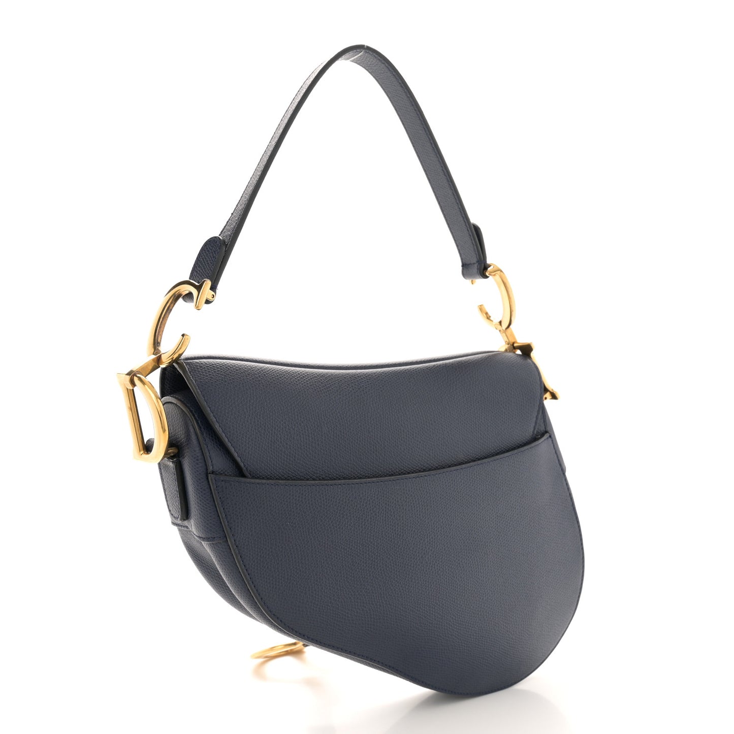 Grained Calfskin Saddle Bag Navy