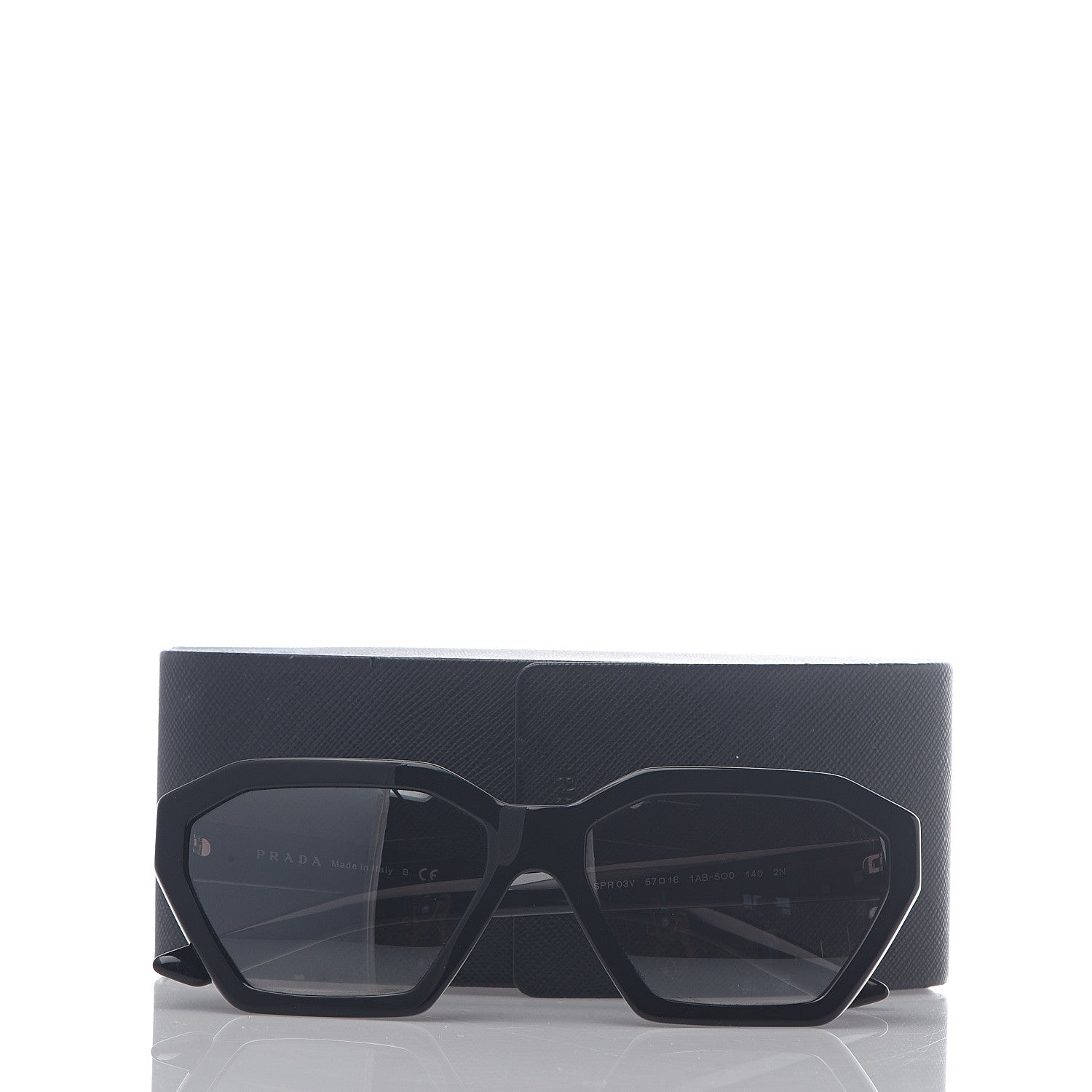 Prada Disguise Sunglasses SPR 03V Black 7 of 7