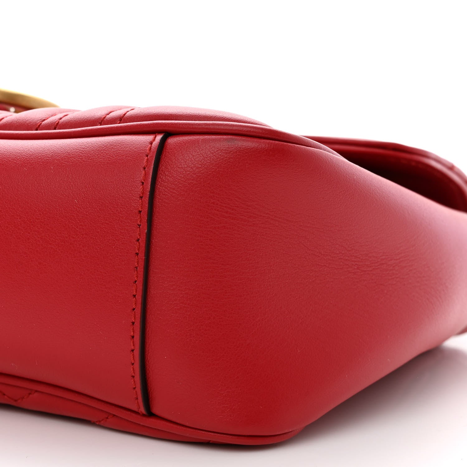 Gucci Calfskin Matelasse Small GG Marmont Shoulder Bag Hibiscus Red 10 of 11
