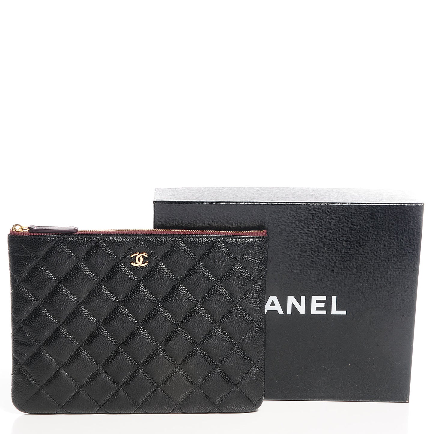 Caviar Quilted Medium Cosmetic Case Black