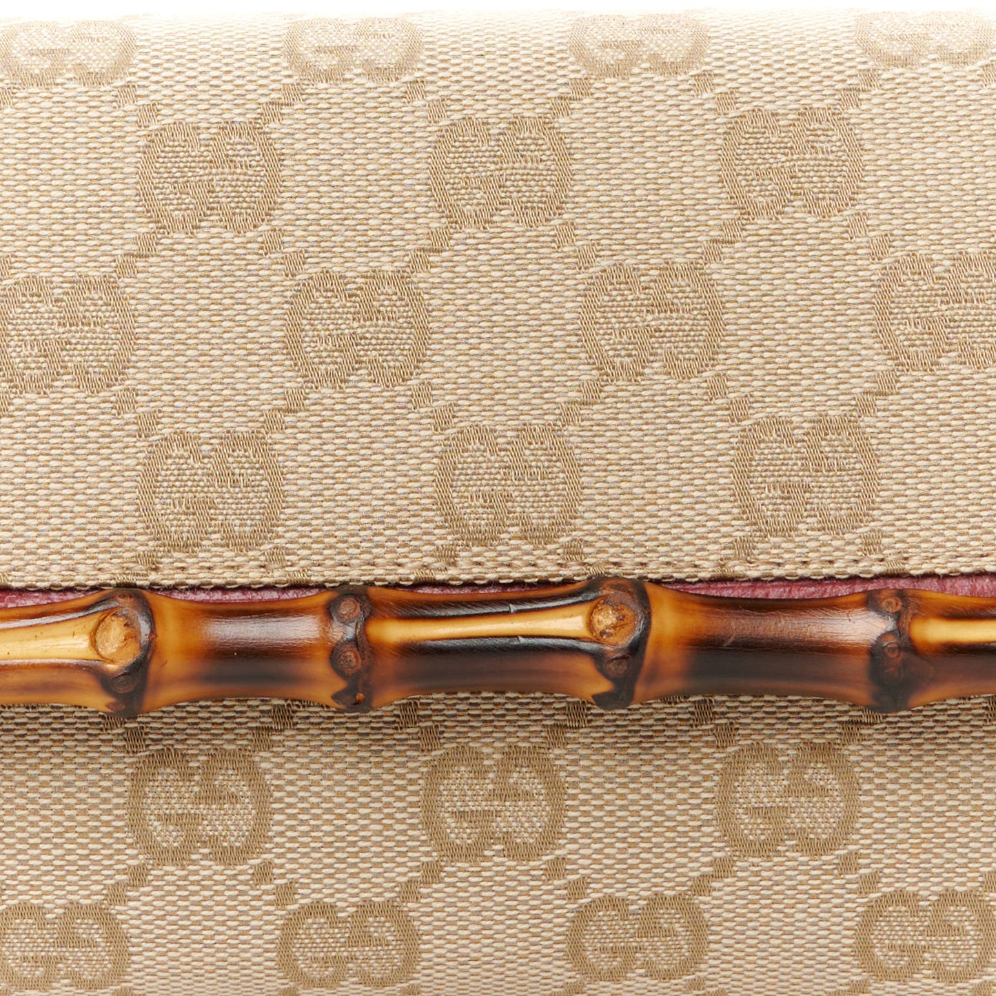 Monogram Bamboo Bar Clutch Red