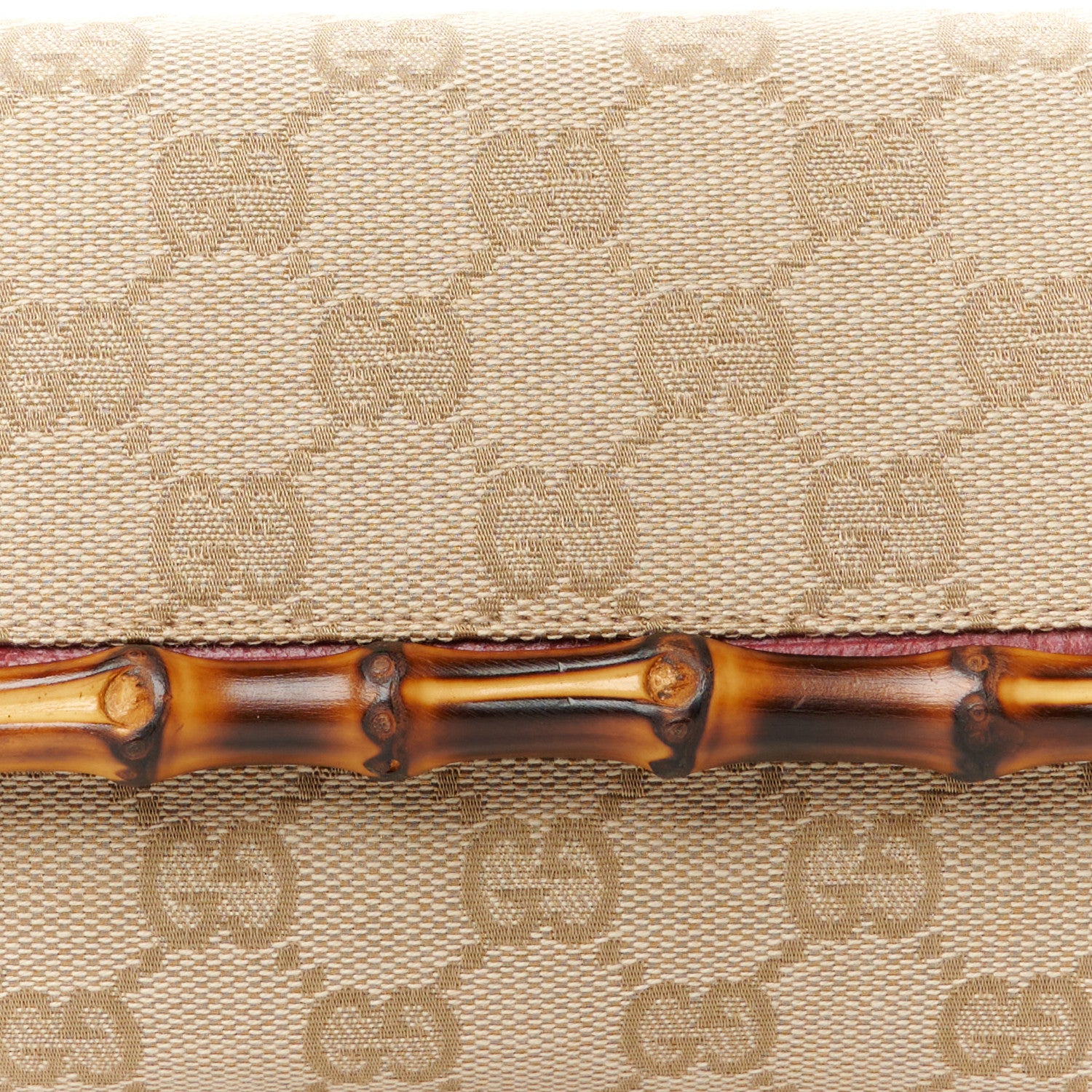 Gucci Monogram Bamboo Bar Clutch Red 7 of 9