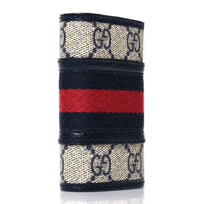 Gucci GG Supreme Monogram Web Ophidia 6 Key Holder Case Beige Blue 3 of 8