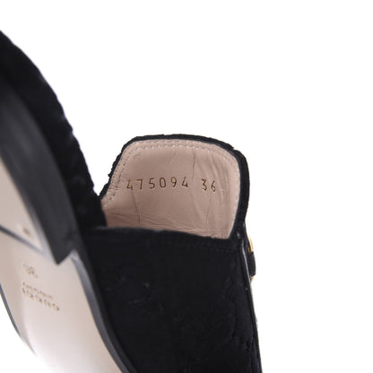 Gucci Velvet GG Monogram Womens Princetown Slippers 36 Black 9 of 11