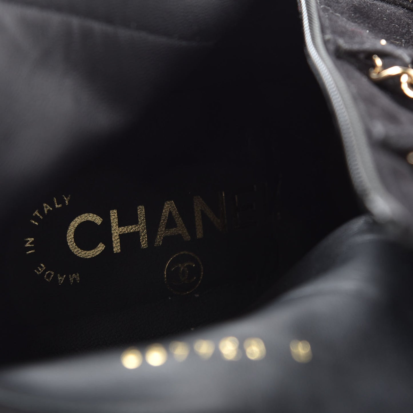 Suede Chain CC Short Boots 41 Black