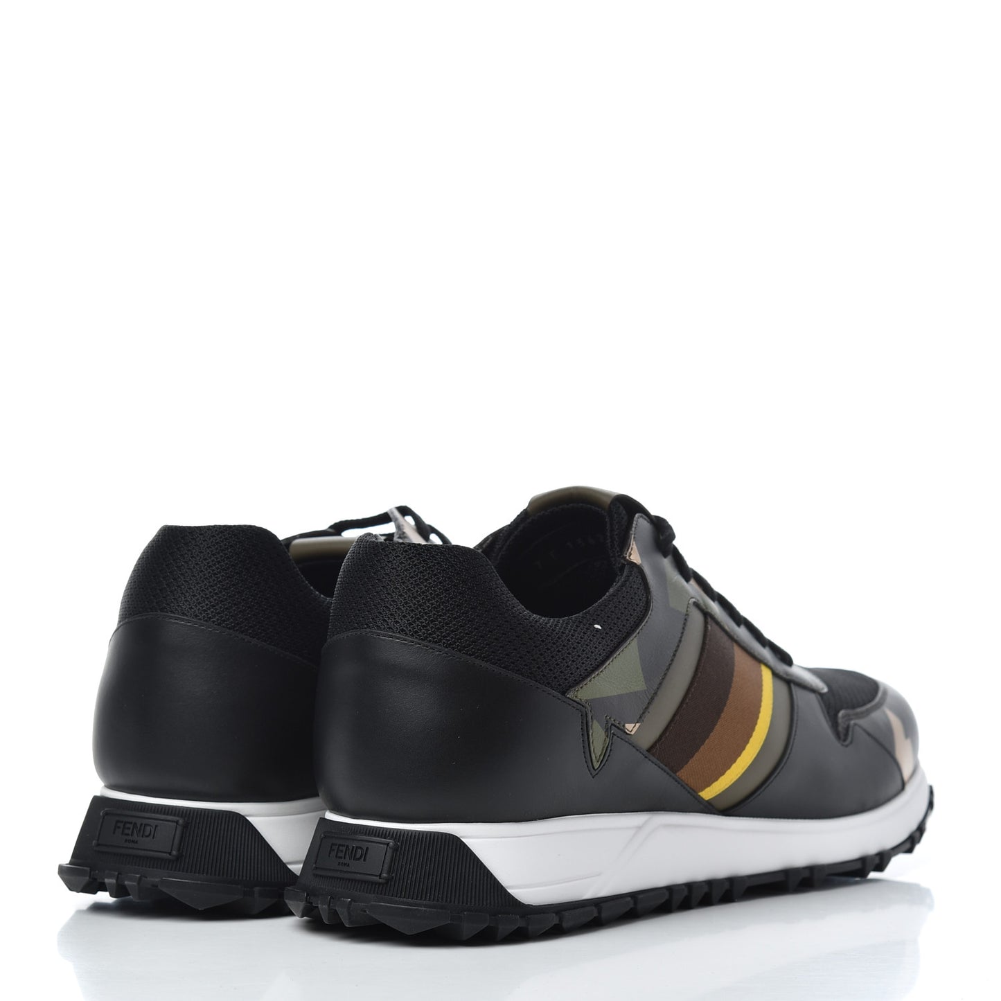 Calfskin Nylon Mens Camo Bugs Sneakers 11 Military Black Multicolor