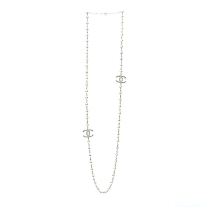 Chanel Graduated Pearl CC Long Necklace Light Gold 3 of 4