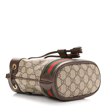 Gucci GG Supreme Monogram Web Mini Ophidia Bucket Bag Brown 4 of 10