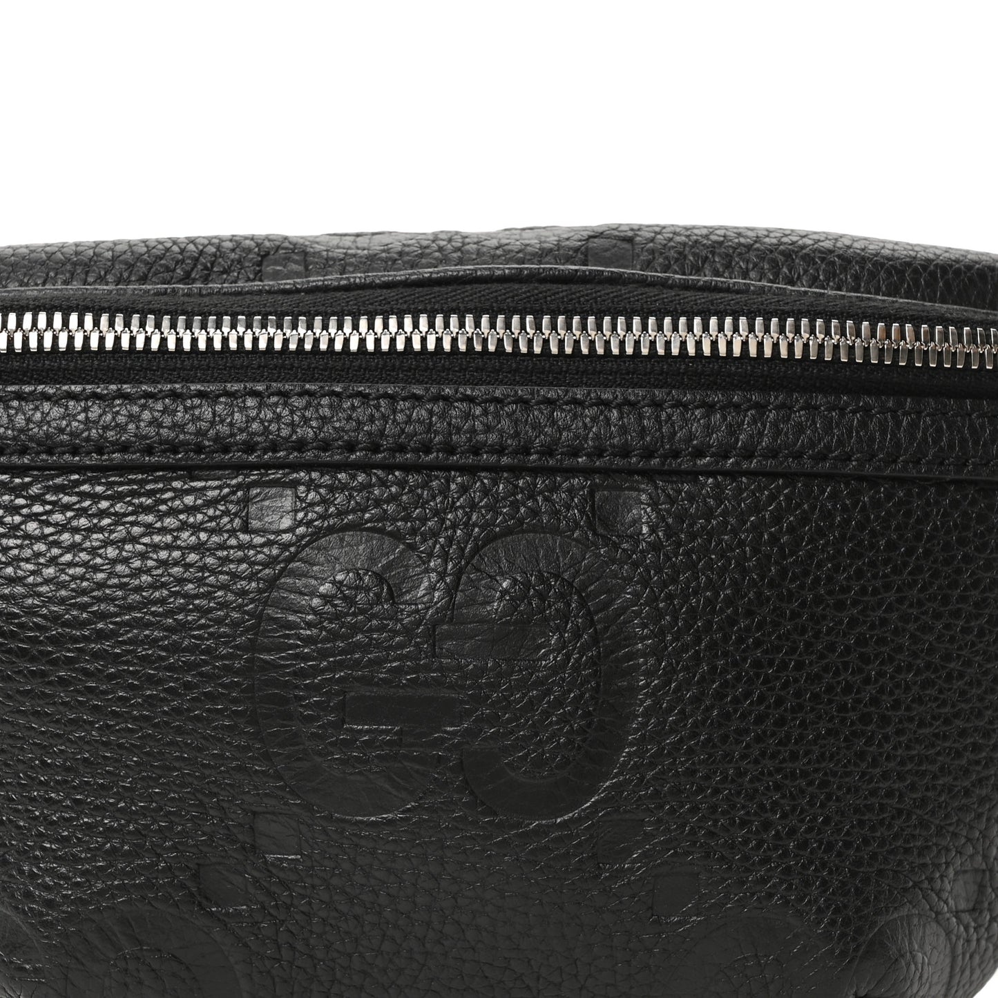 Piuma Calfskin Jumbo GG Embossed Small Belt Bag Black