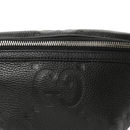 Gucci Piuma Calfskin Jumbo GG Embossed Small Belt Bag Black 8 of 10